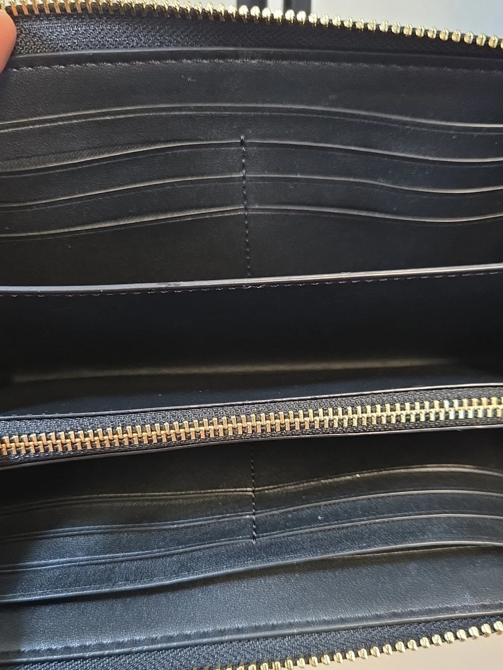 EUC COACH Brown Signature Zip Around Wallet with Gold Hardware